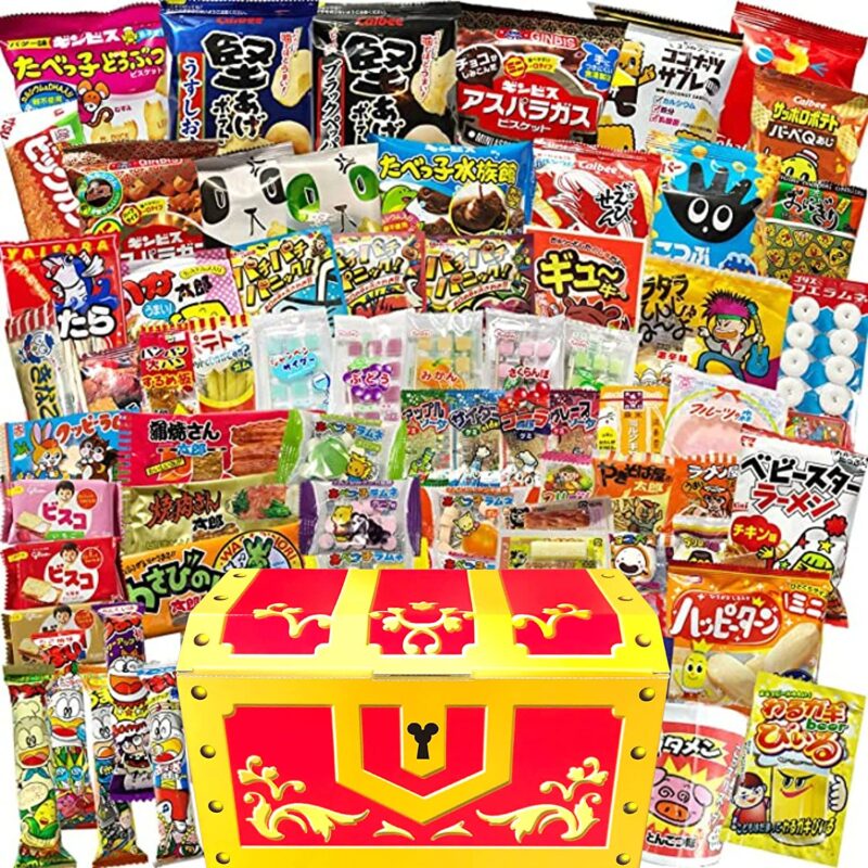 Box of assorted Japanese snacks